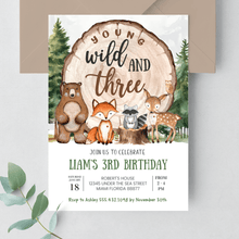  Editable Young Wild And Three Birthday Invitation W403