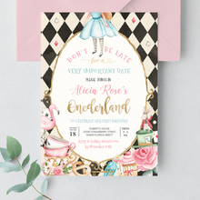  Editable Alice In Onederland Invitation A103