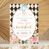 Editable Alice In Onederland Invitation A103