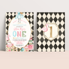 Editable Alice In Onederland Invitation A203