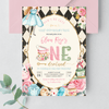 Editable Alice In Onederland Invitation A603