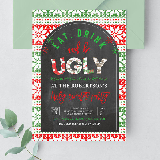 Ugly Sweater Party Invitation U103