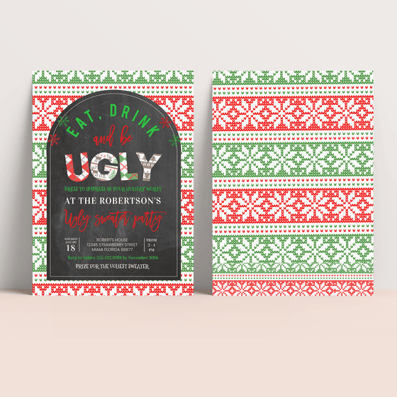 Ugly Sweater Party Invitation U103