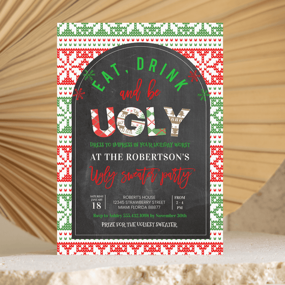 Ugly Sweater Party Invitation U103