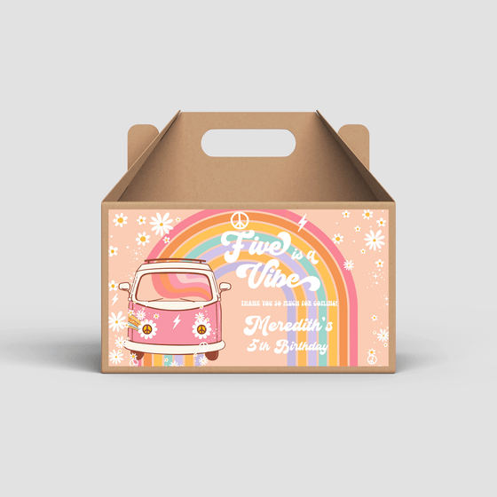 EDITABLE Five Is A Vibe Birthday Box Label G205
