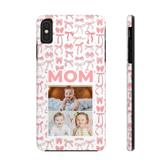 Personalized Mom Photo Collage Phone Case - Bow Design -PC015