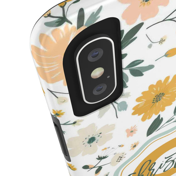 Personalized Floral Tough Phone Case - Custom Name Design - PC007