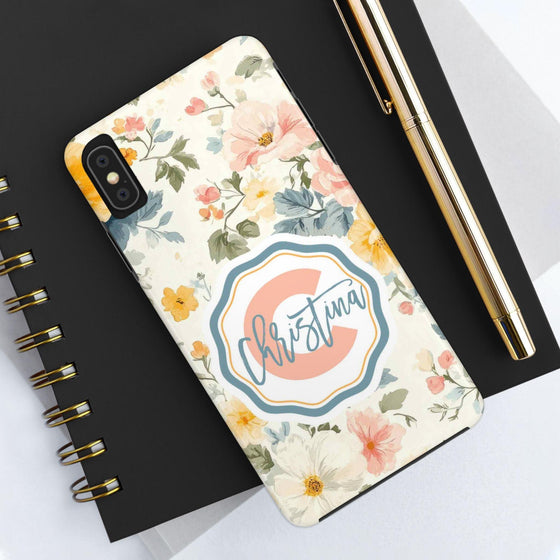 Personalized Floral Tough Phone Case - Customized with Name | Durable Protection - PC013