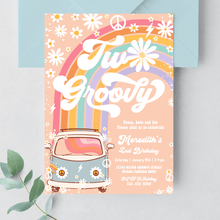 Editable Two Groovy Birthday Invitation G702
