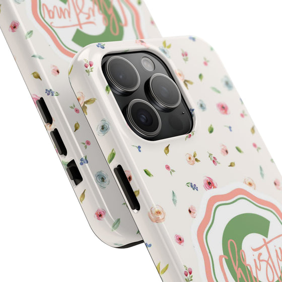 Personalized Floral Tough Phone Case for Women | Durable & Stylish Protection - PC029