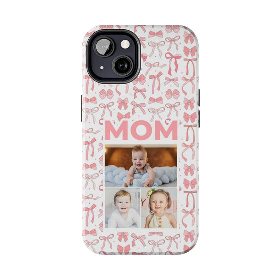 Personalized Mom Photo Collage Phone Case - Bow Design -PC015