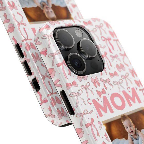 Personalized Mom Photo Collage Phone Case - Bow Design -PC015