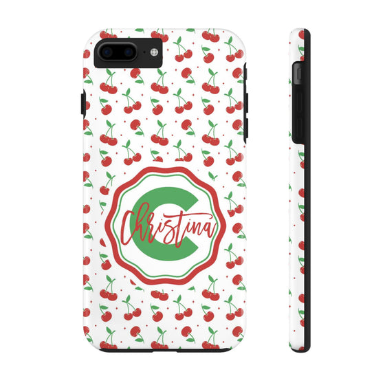 Personalized Cherry Tough Phone Case – Custom Name Design - PC021
