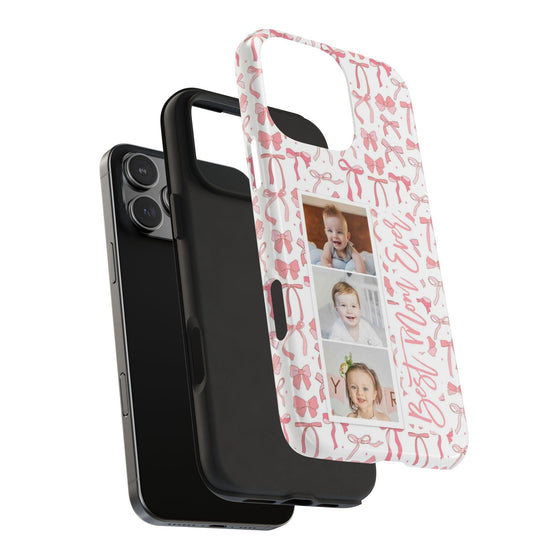 Custom Tough Phone Case - Best Mom Ever with Pink Bows - PC016