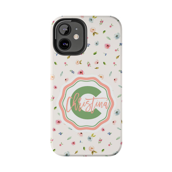Personalized Floral Tough Phone Case for Women | Durable & Stylish Protection - PC029