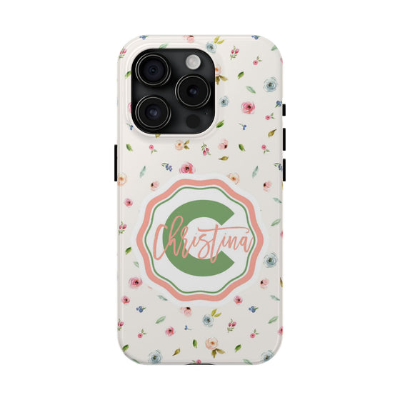 Personalized Floral Tough Phone Case for Women | Durable & Stylish Protection - PC029