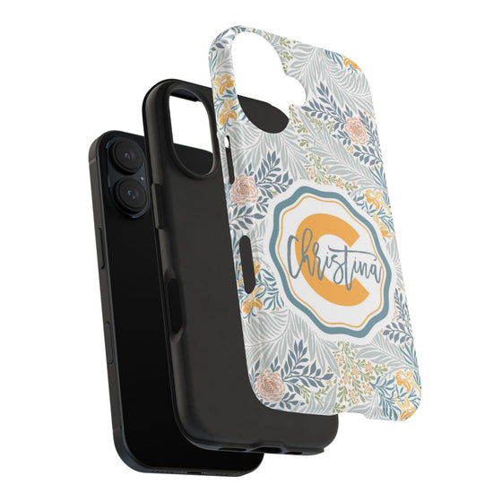 Custom Monogram Phone Cases With Floral Design - PC003