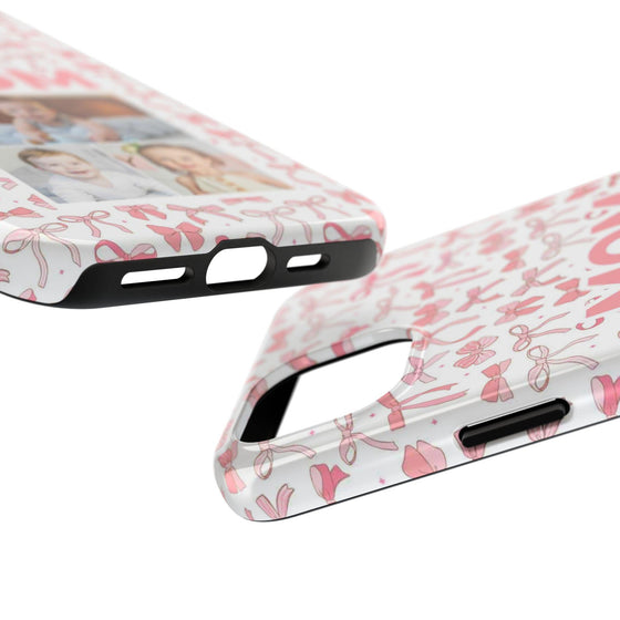 Personalized Mom Photo Collage Phone Case - Bow Design -PC015