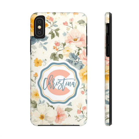 Personalized Floral Tough Phone Case - Customized with Name | Durable Protection - PC013