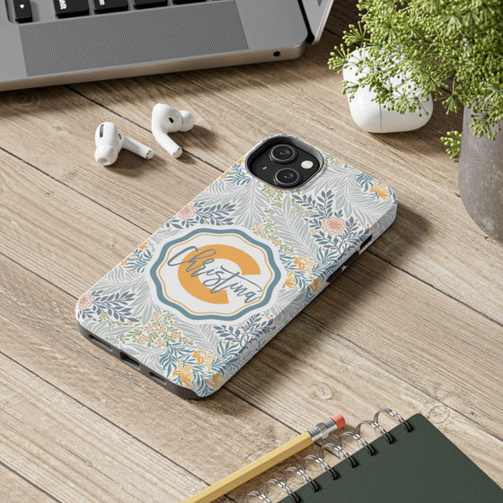 Custom Monogram Phone Cases With Floral Design - PC003