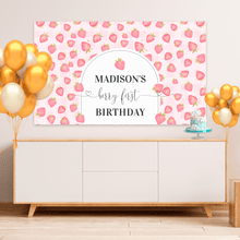  Editable Berry First Birthday Backdrop Strawberry BF03