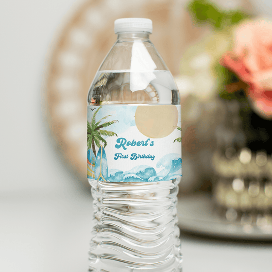 Editable The Big One Birthday Water Bottle Labels BO1