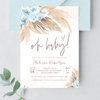 Editable Boho Pampas Grass Baby Shower Invitation BP104