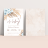Editable Boho Pampas Grass Baby Shower Invitation BP104