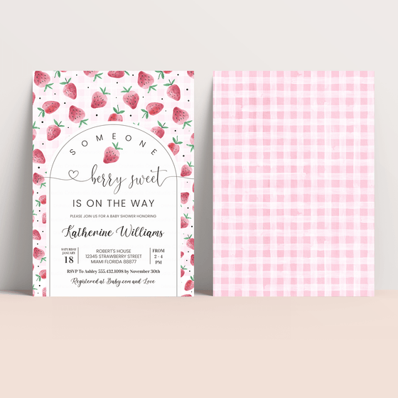 Editable Strawberry Baby Shower Set BS06
