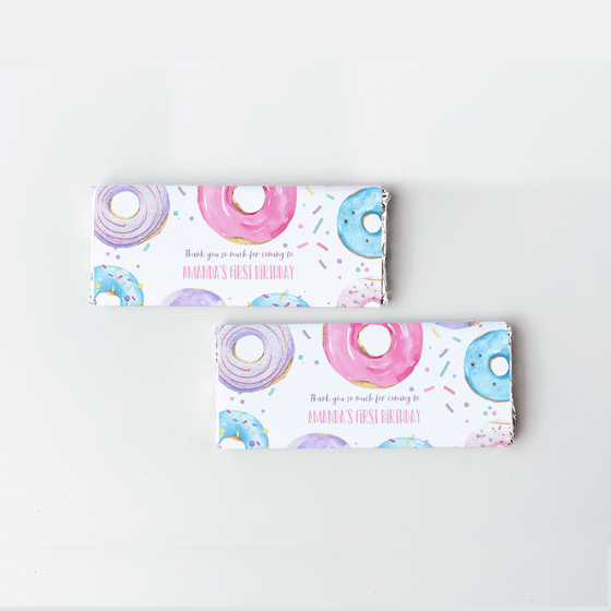 Editable Donut Grow Up Birthday Candy Bar Chocolate Wrapper D006