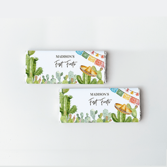 Editable First Fiesta Candy Bar Wrapper Chocolate FT101