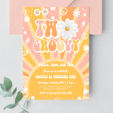  Editable Two Groovy Birthday Invitation G114