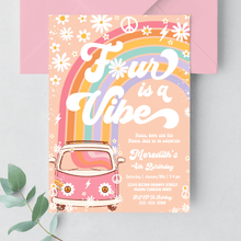  Editable Four Is A Vibe Birthday Invitation G204