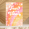 Editable Four Is A Vibe Birthday Invitation G404