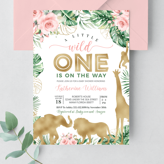 Editable Safari Baby Shower Invitation JG06
