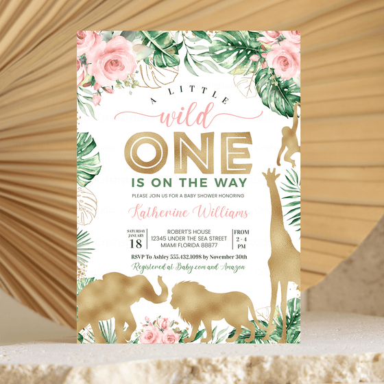 Editable Safari Baby Shower Invitation JG06