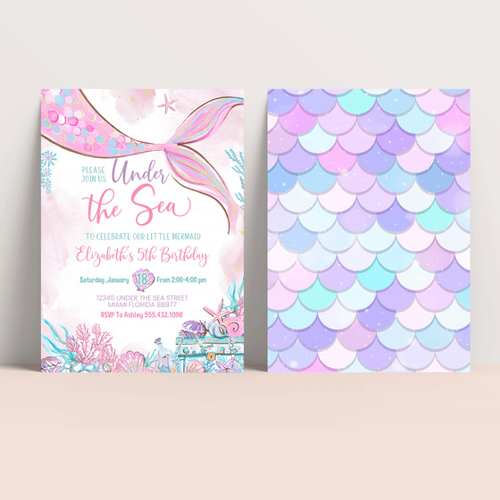 Editable Under the Sea Birthday Invitation M104