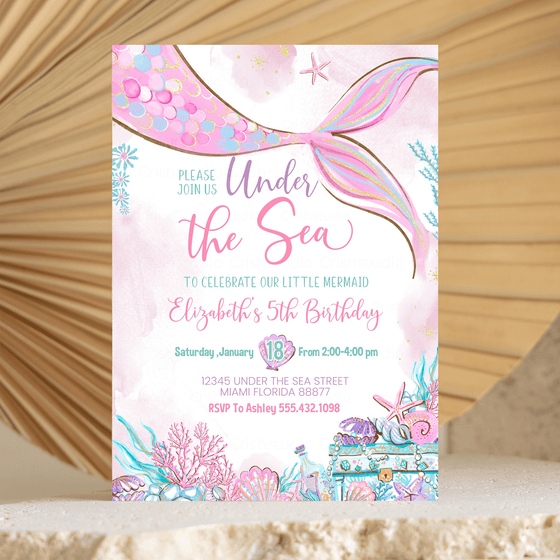 Editable Under the Sea Birthday Invitation M104