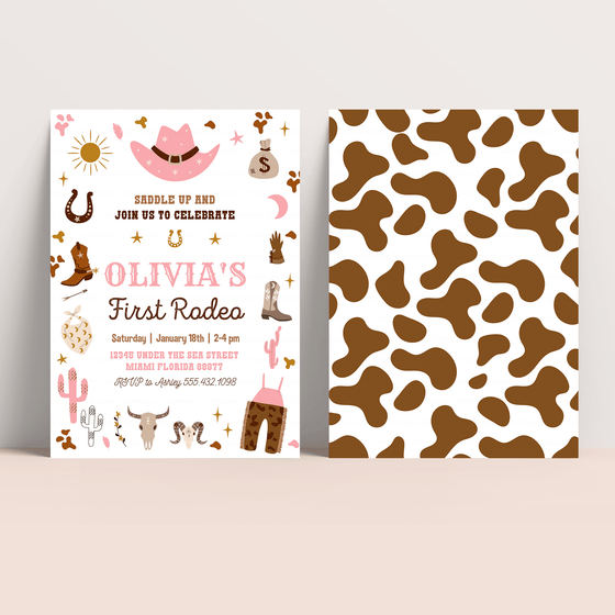 Editable My First Rodeo Invitation R004