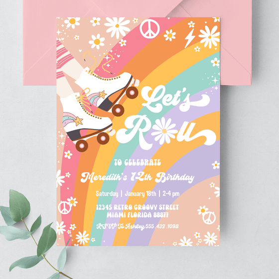 Editable Skate Party Invitation R104