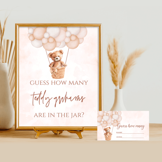 How Many Grahams Baby Shower Game We Can Bearly Wait Teddy Bear T103