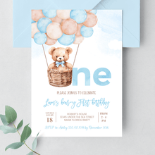  Editable Teddy Bear Birthday Invitation T204