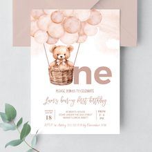  Editable Teddy Bear Birthday Invitation T404