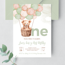  Editable Teddy Bear Birthday Invitation T504