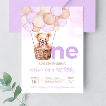  Editable Teddy Bear Birthday Invitation T604