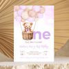 Editable Teddy Bear Birthday Invitation T604