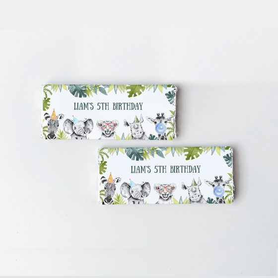 Editable Party Animals Birthday Candy Bar S105