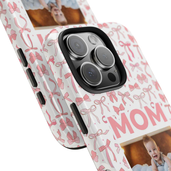 Personalized Mom Photo Collage Phone Case - Bow Design -PC015