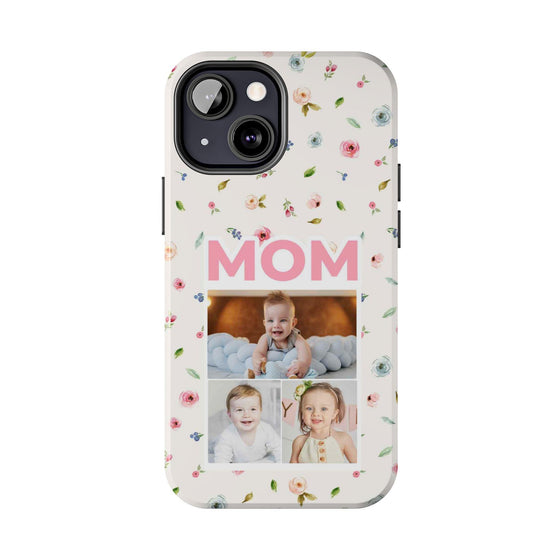 Floral Mom Photo Tough Phone Case - Durable Protection for Loving Mothers - PC027