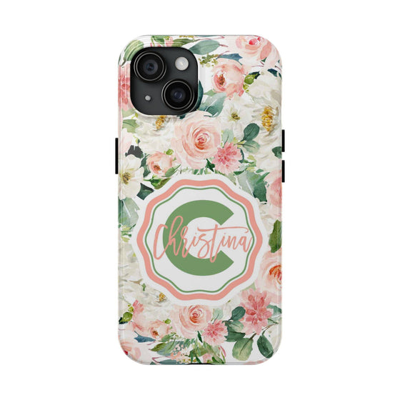 Personalized Floral Phone Case - Custom Tough Case with Name - PC025